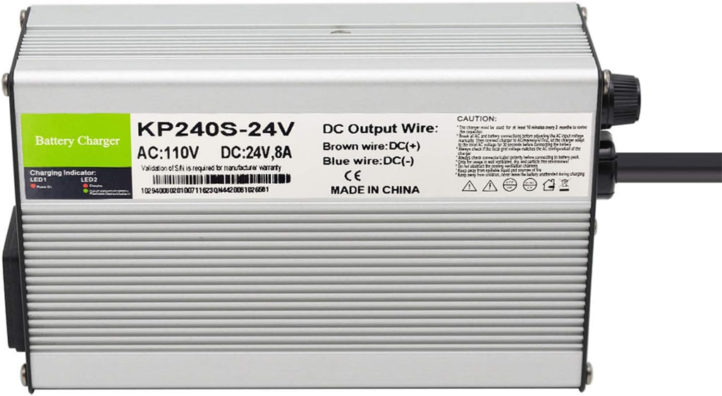24V 8A Lead Acid Battery Charger with 3-Pin XLR Connector, Pack of 2 J247674