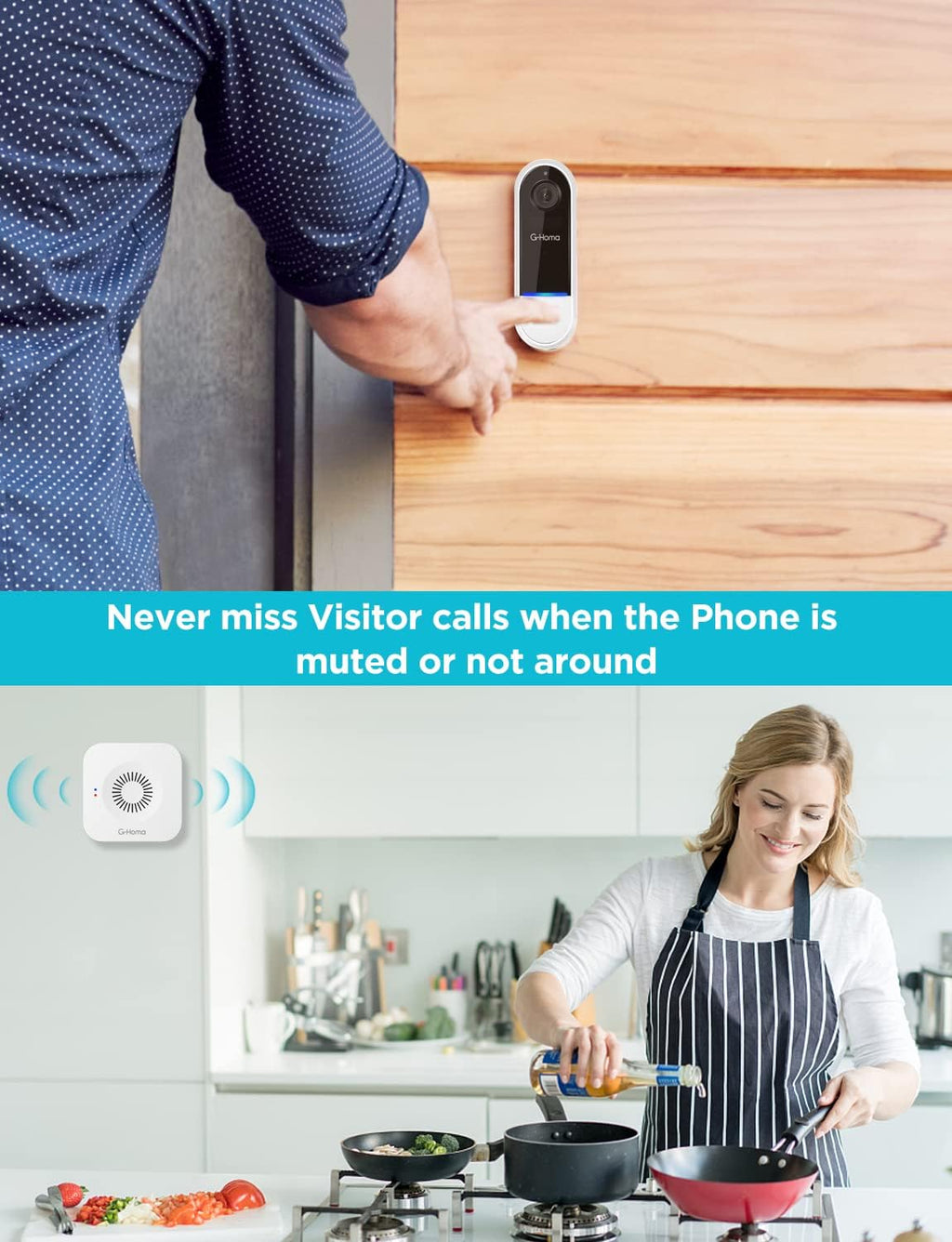 Wireless WiFi Video Doorbell Camera with Motion Detector U801