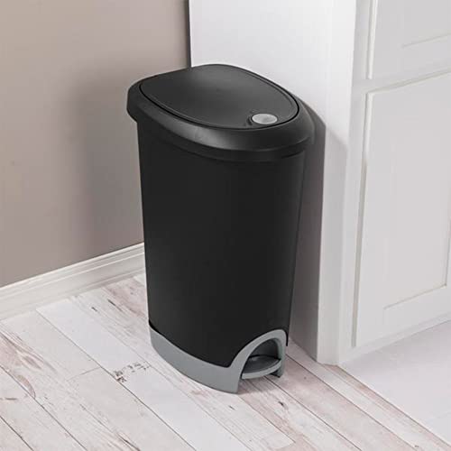 Black 2-Pack Locking StepOn Wastebasket with Lid S69513