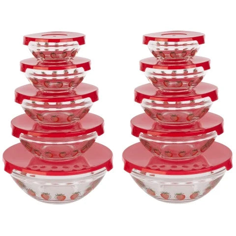20-Piece Glass Food Storage Bowl and Lids Set E541