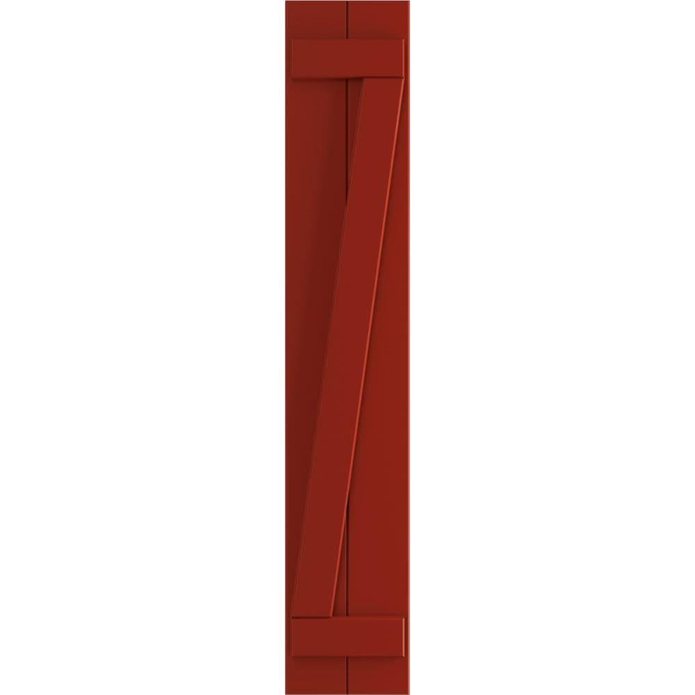 Fire Red PVC Board and Batten Shutters V611