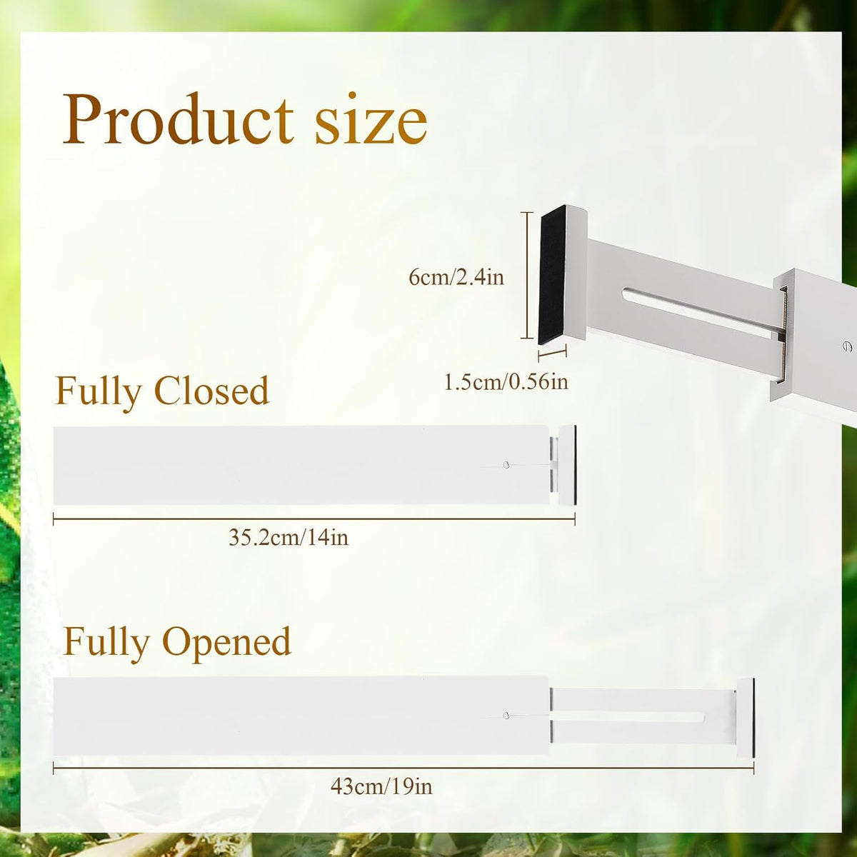 12 Pieces White Expandable Bamboo Drawer Dividers E5681