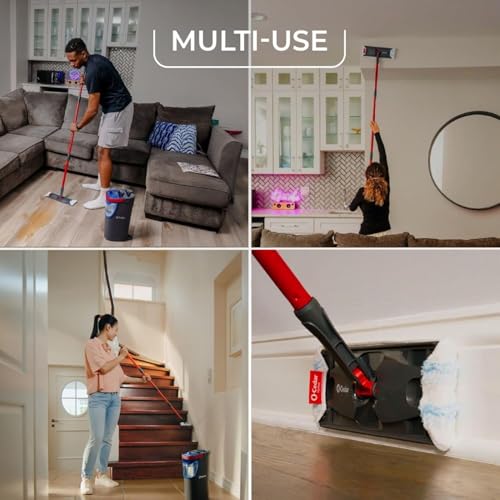Flat Mop System with Reusable Microfiber Mop Pad V1452