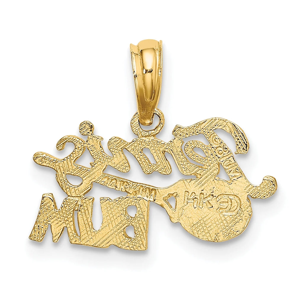 10K Yellow Gold Tennis Pendant Charm with Rope Chain Necklace 20'' F804362
