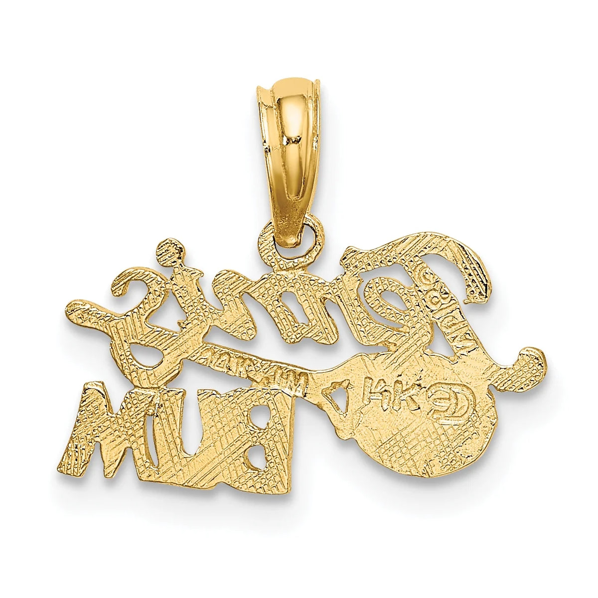 10K Yellow Gold Tennis Pendant Charm with Rope Chain Necklace 20'' F804362