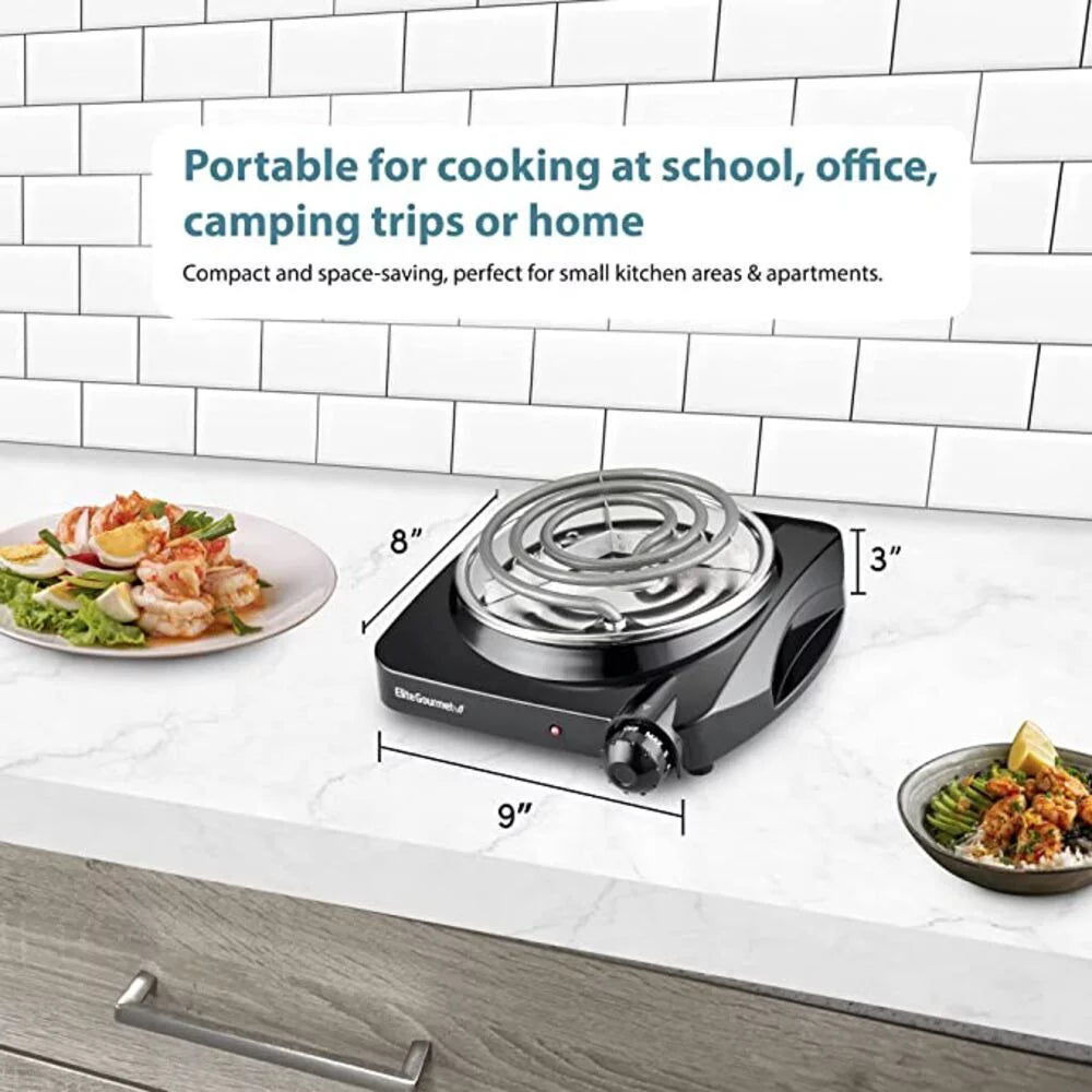 Black Single Coiled Electric Hot Plate N217