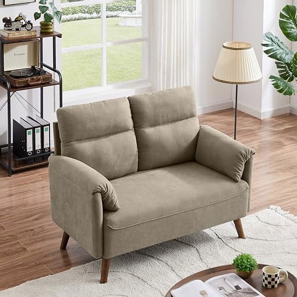 Green 2 Seater Loveseat Sofa with Wood Legs R160879
