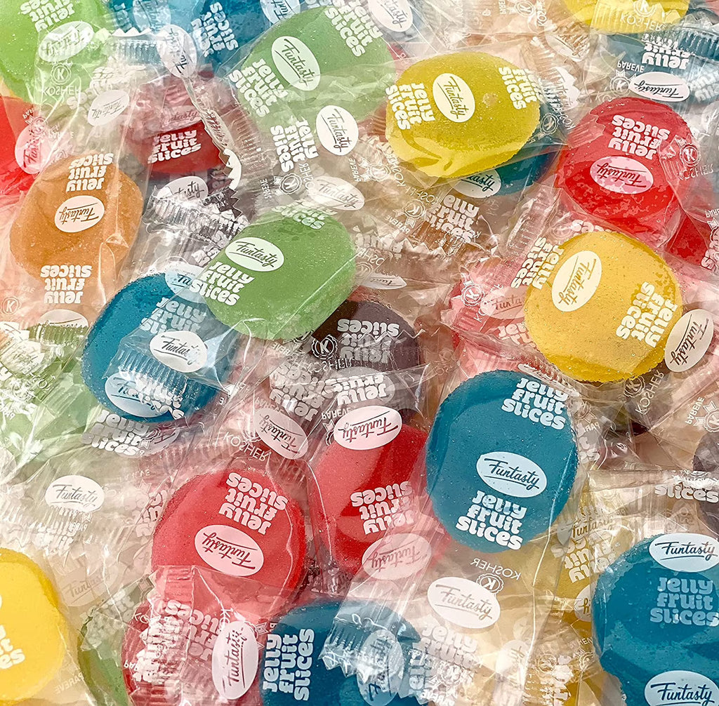 Assorted Jelly Fruit Disk Patties Candy, Individually Wrapped, Vegan, Gluten Free - 2 Pound Bag K697023