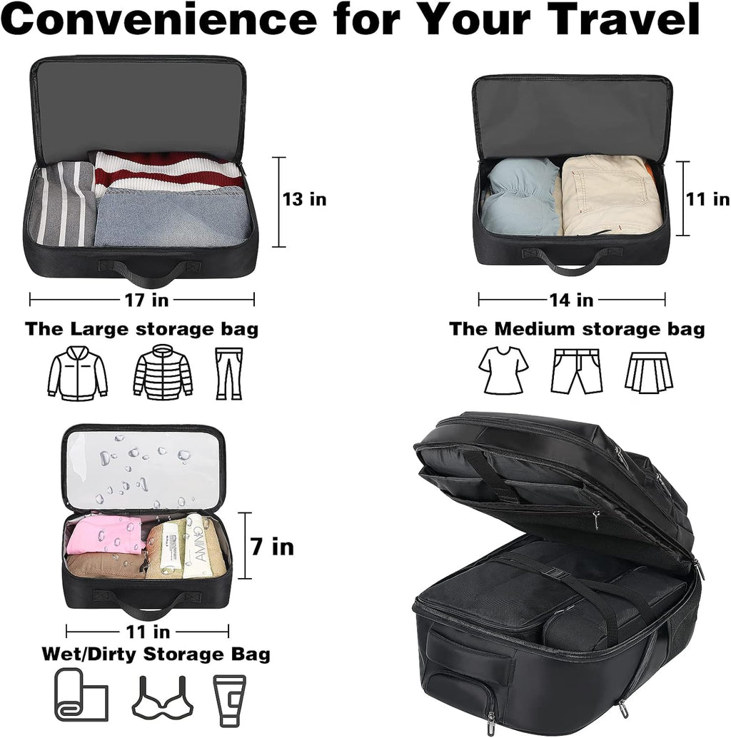 Black Rolling Backpack with Wheels Q21002