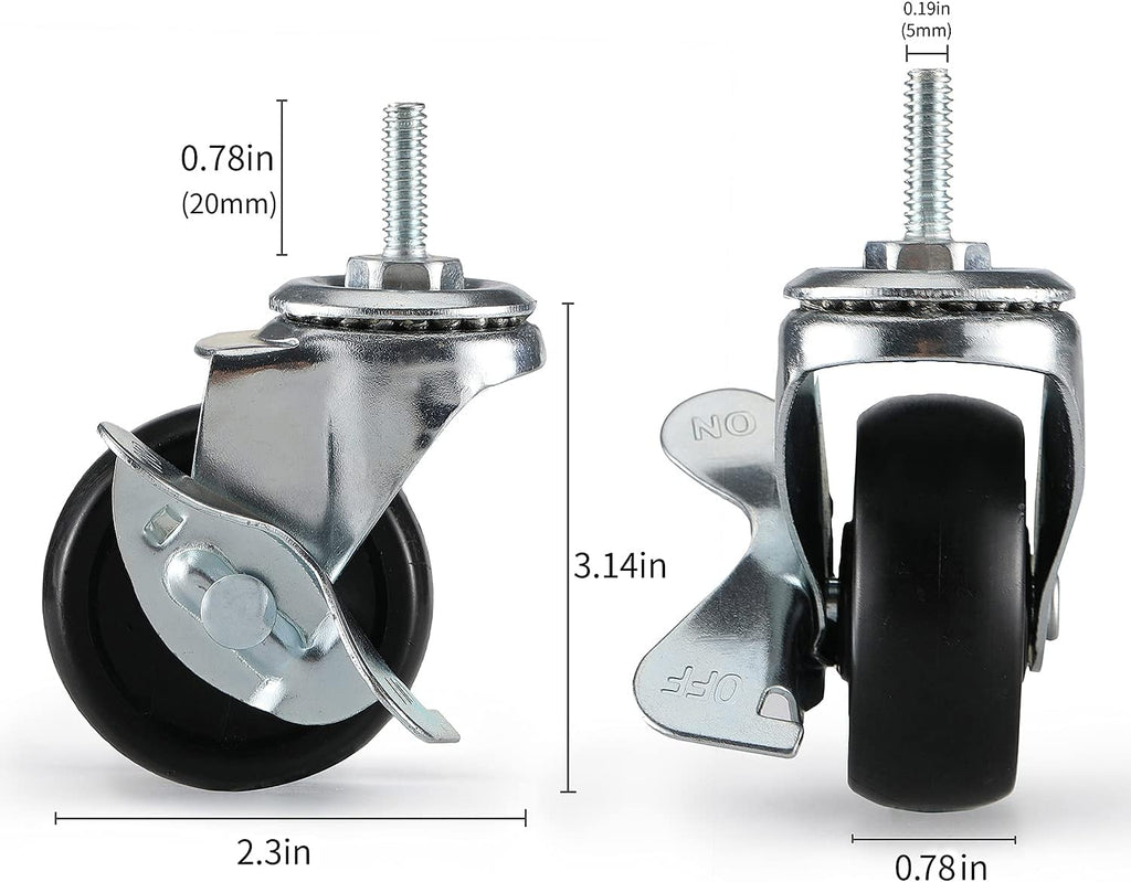 Set of 4 Black Heavy Duty Caster Roller Wheels Y792