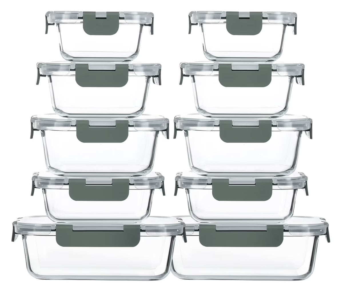 20 Pc Airtight Glass Food Storage Containers with Lids R324