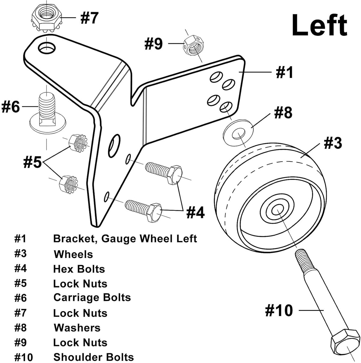 42" Deck Gauge Wheel Bracket Kit Pack of 2 L9387
