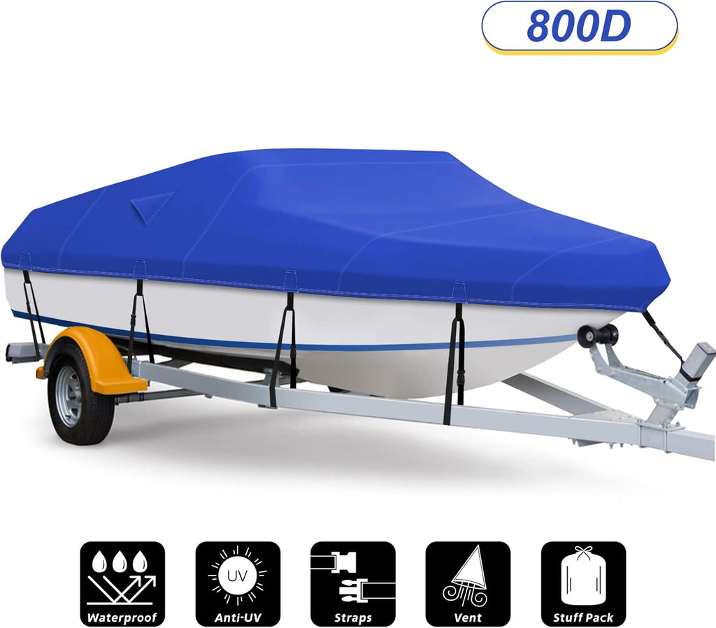 800D Waterproof Heavy Duty Canvas Boat Cover 17-19 ft F792