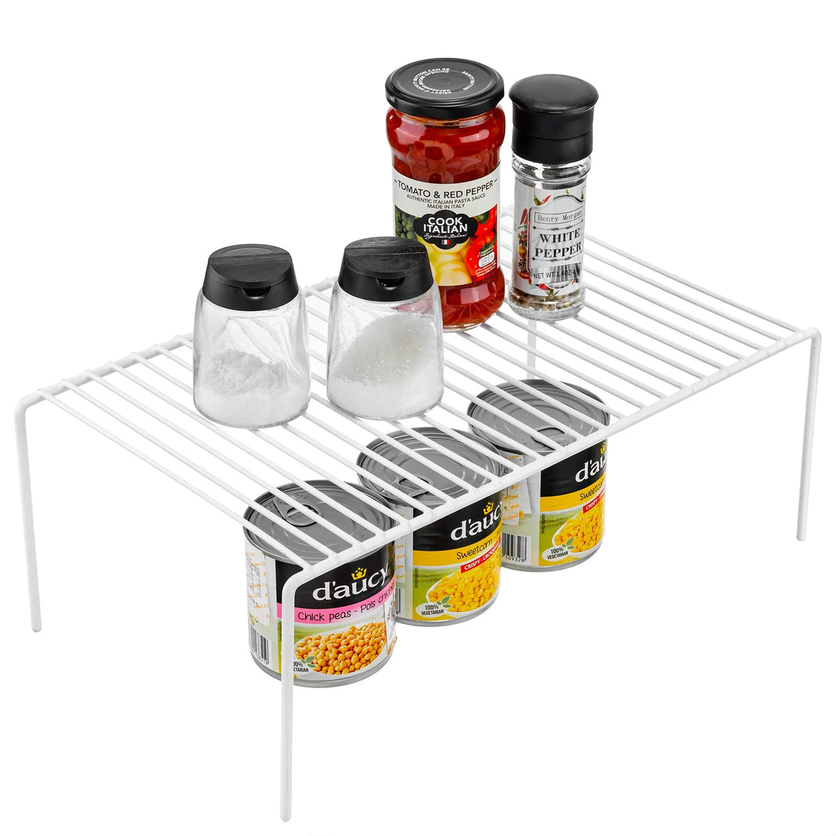 6 Pack Medium 13 x 9.4 Inch White Stainless Steel Storage Shelf Rack F433746