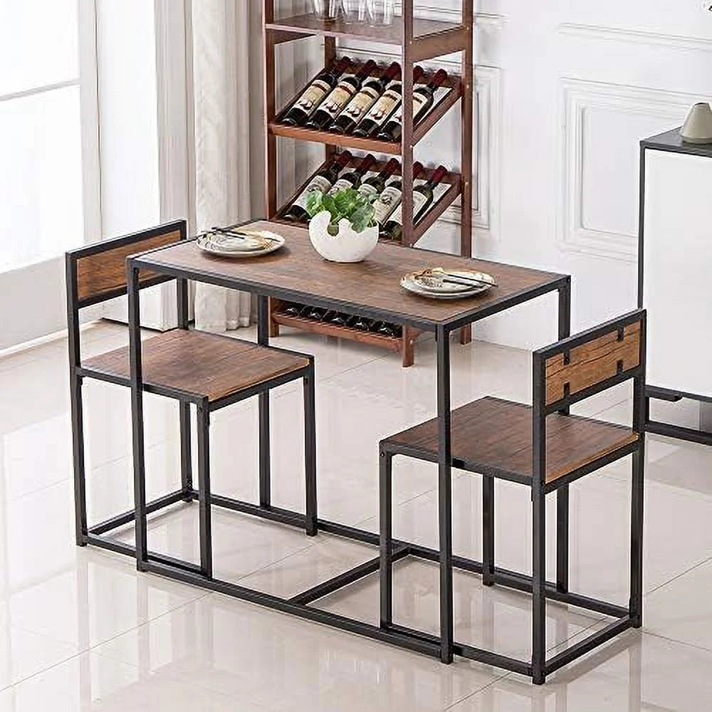 3 Pcs Modern Wood Dining Table and Chairs Set Z127717