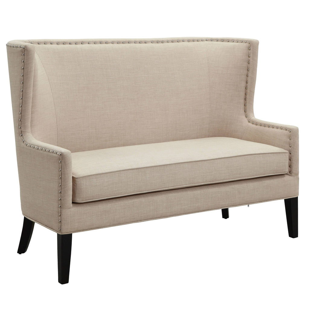 Fabric Wingback Loveseat with Nailhead Accents J128