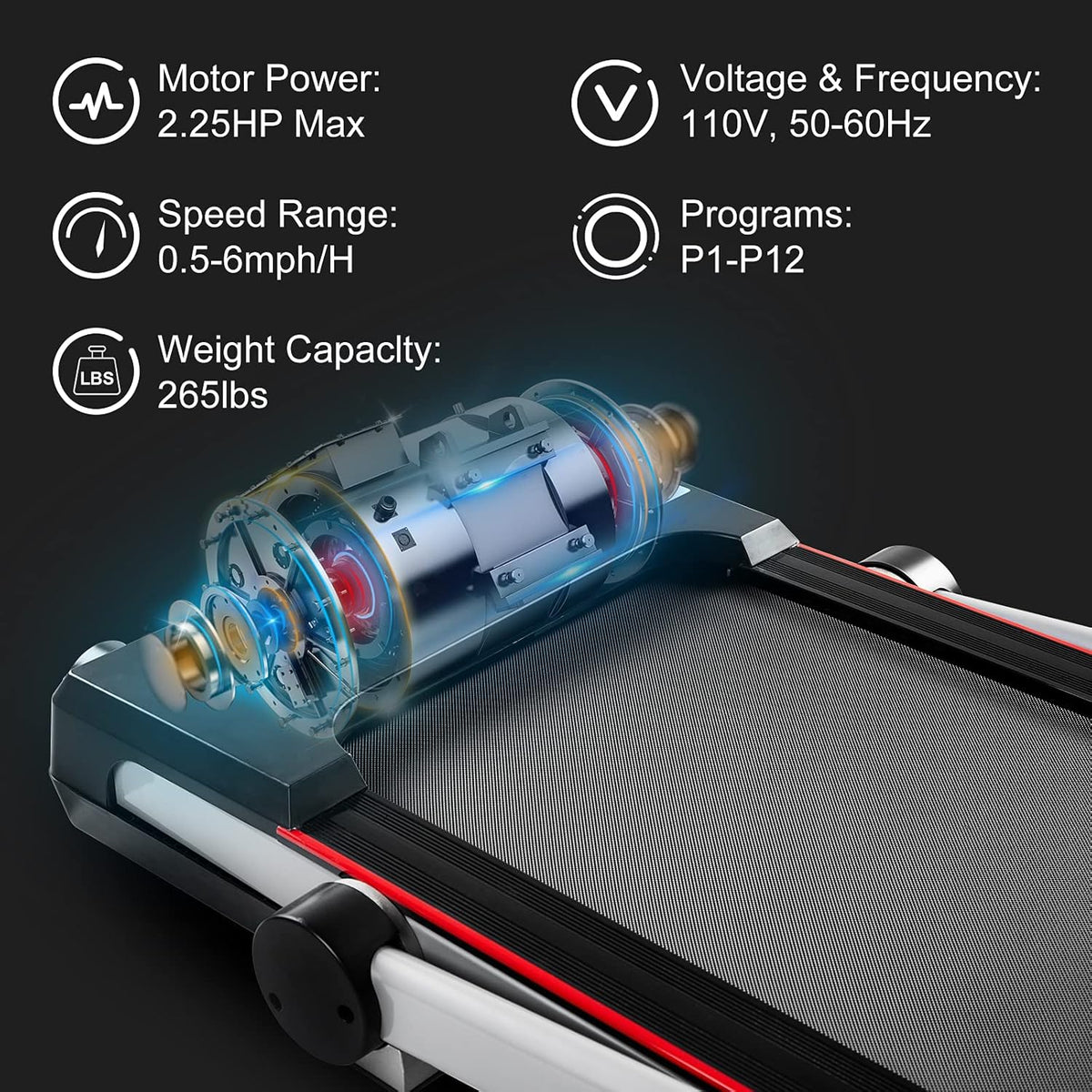 2.25HP Electric Folding Treadmill with LED Display N9214