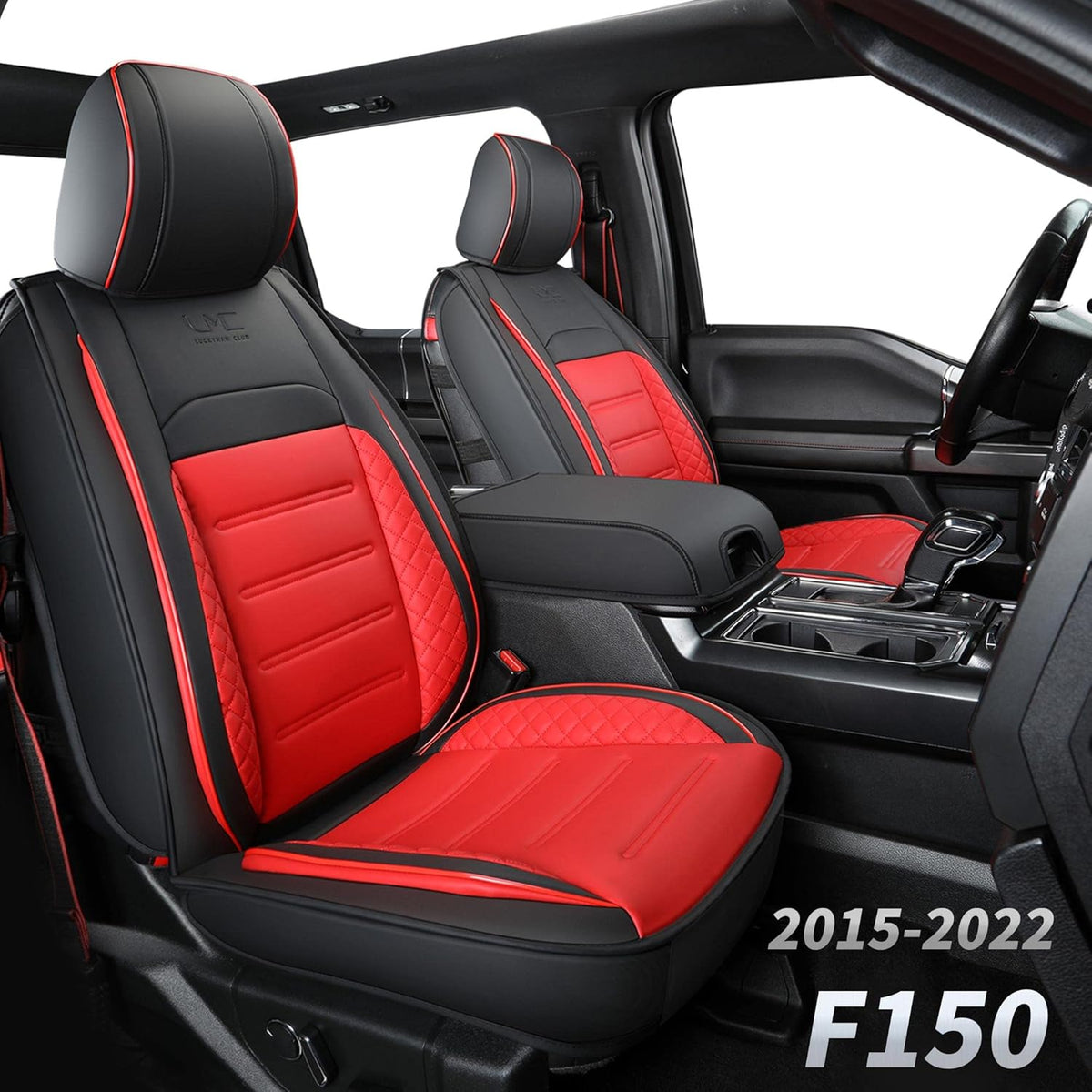 Black Faux Leather Seat Covers Full Set E4118