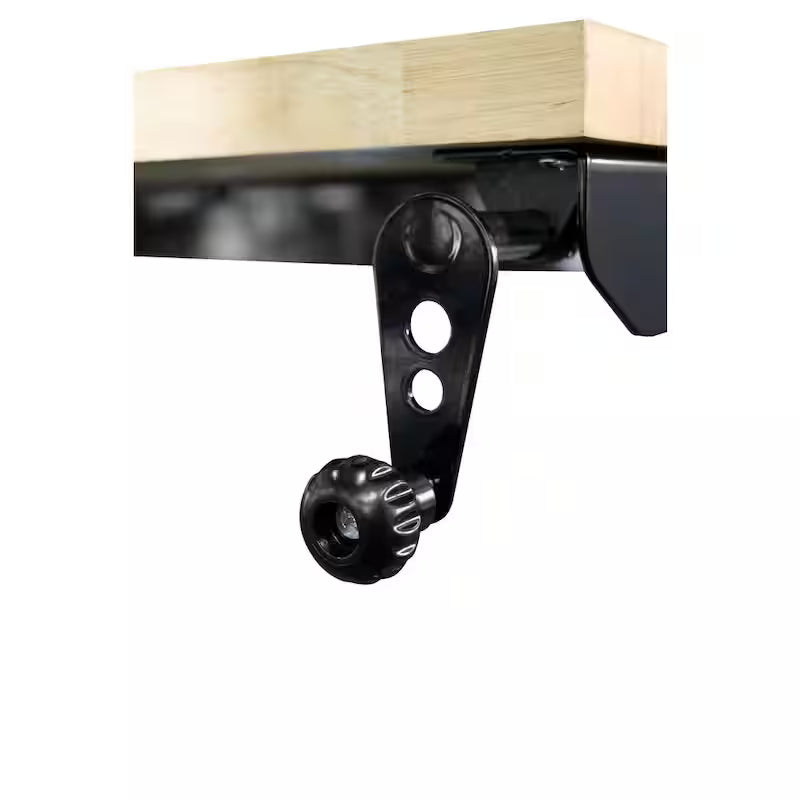 Black Adjustable Height Solid Wood Top Workbench Table Q30523