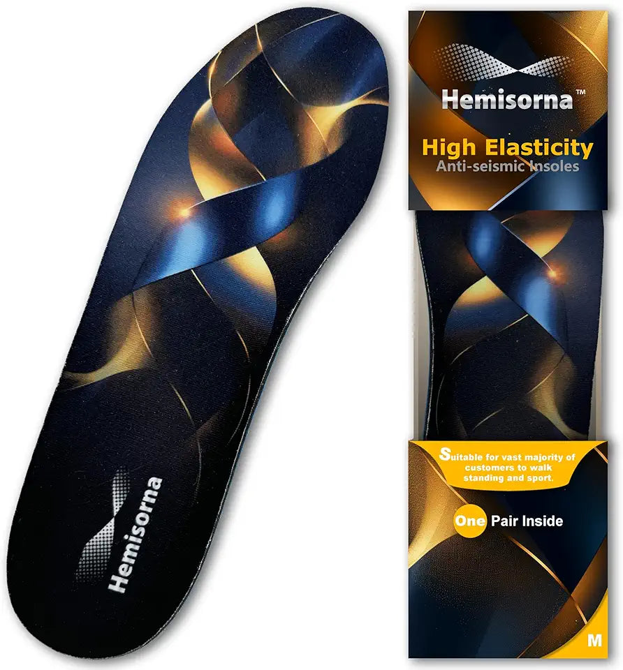 Flat Foot Insole, Arch Support, Velvet Surface, Gel Cushioning, 1 Pair R803
