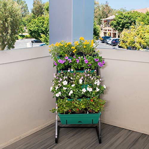 Vertical Garden Herb Raised Bed 4.5FT Freestanding Elevated Planters with 5 Container Boxes (Black) H4484