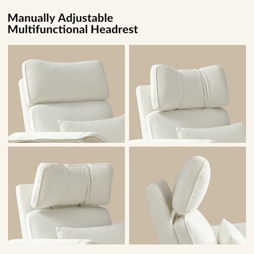 Grey Glider Recliner with Adjustable Armrests & Headrest G785