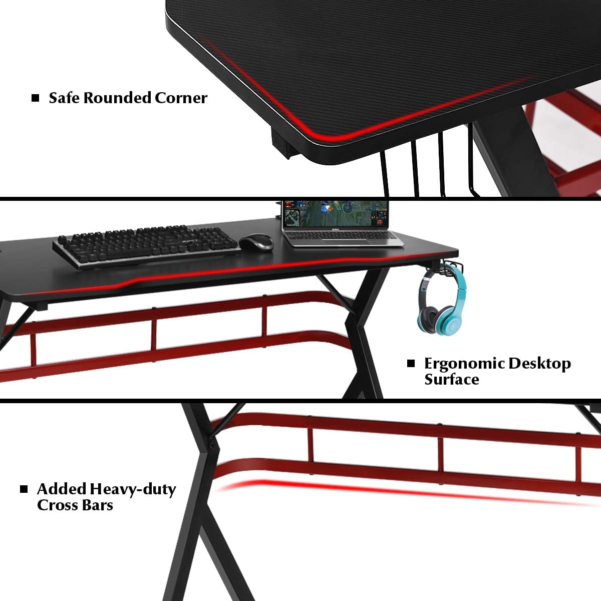 47.5" Gaming Desk with Monitor Shelf M120100