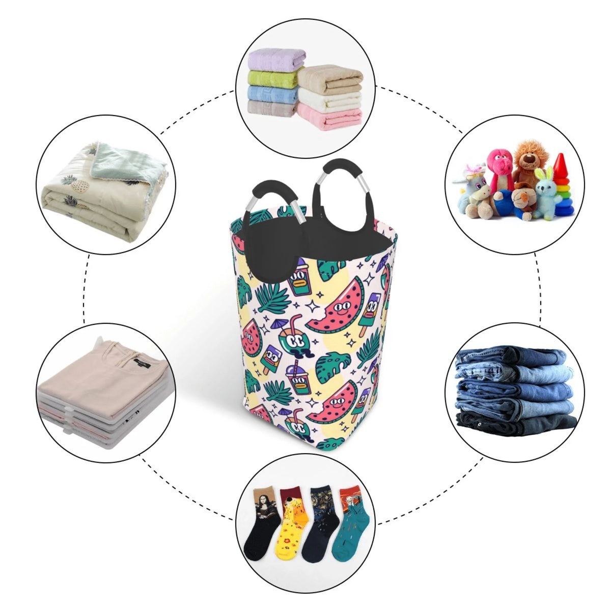 Collapsible Laundry Basket with Handles S435