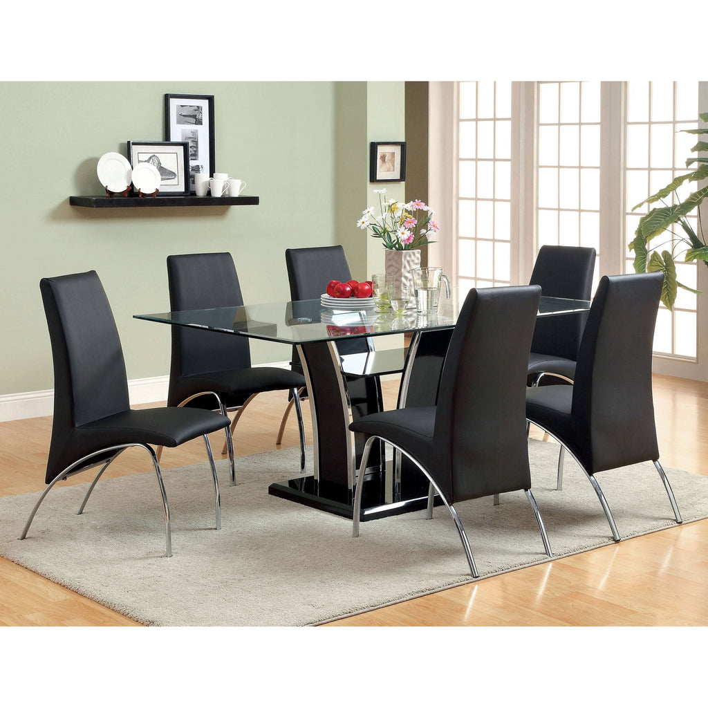 Black Faux Leather Arched Dining Chair (Set of 2) V954313