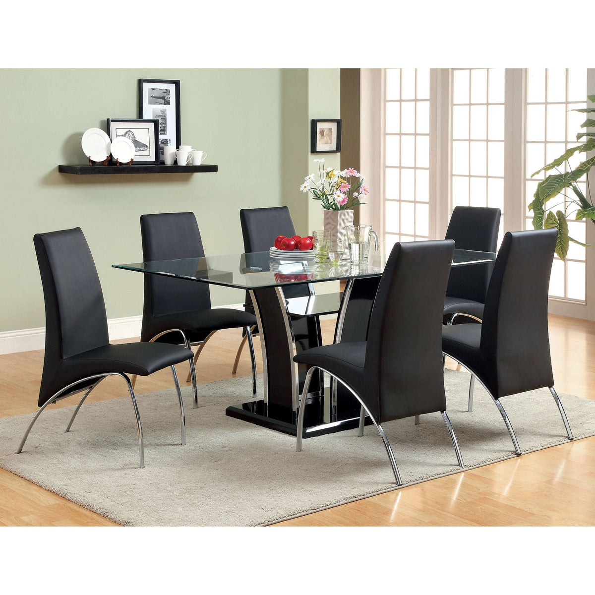 Black Faux Leather Arched Dining Chair (Set of 2) V954313