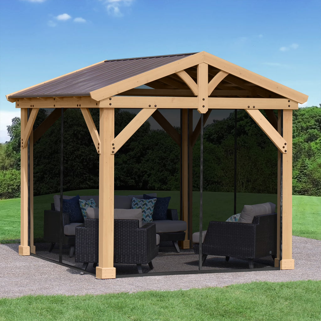 Black Mosquito Screen Mesh Kit for 10’ x 10’ Pavilion I57558