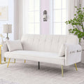 72.5" Velvet Convertible Futon Couch Bed with Storage Side Pockets N1094