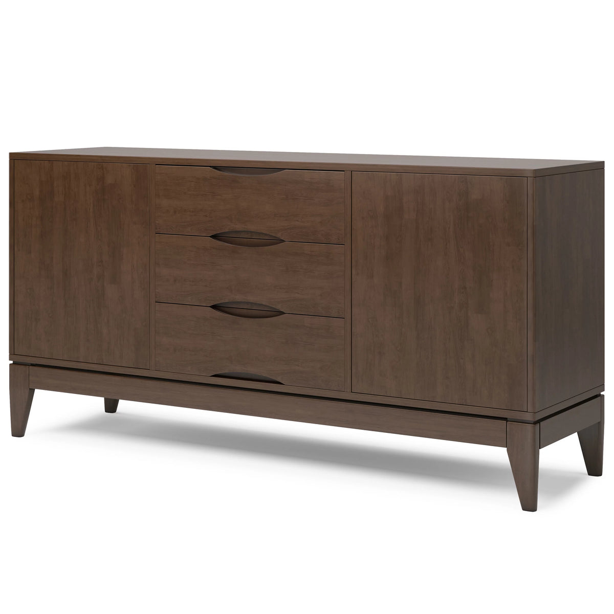 Walnut Brown 60 inch Solid Hardwood Sideboard Buffet V351