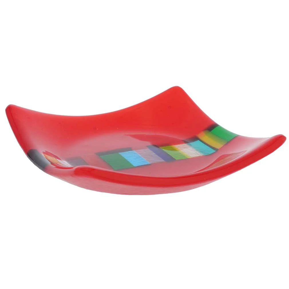 Murano Glass Ruby Red Plate I28181