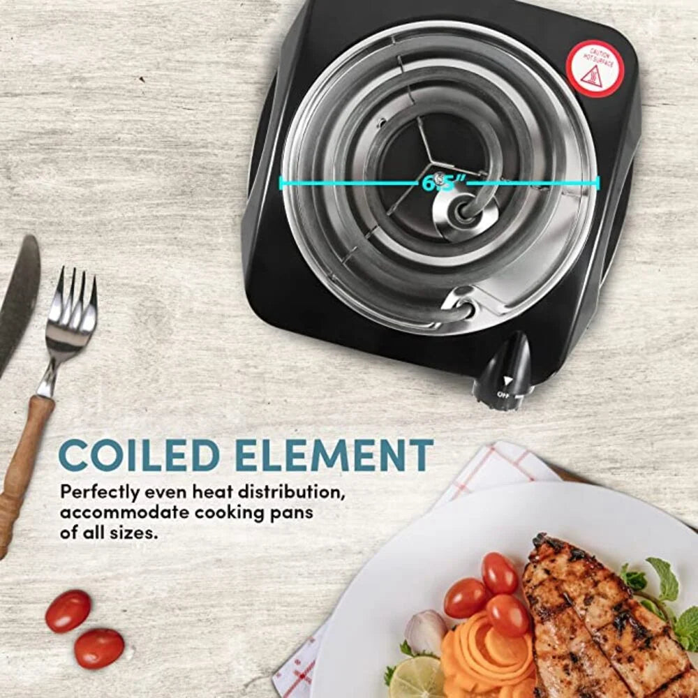 Black Single Coiled Electric Hot Plate N217