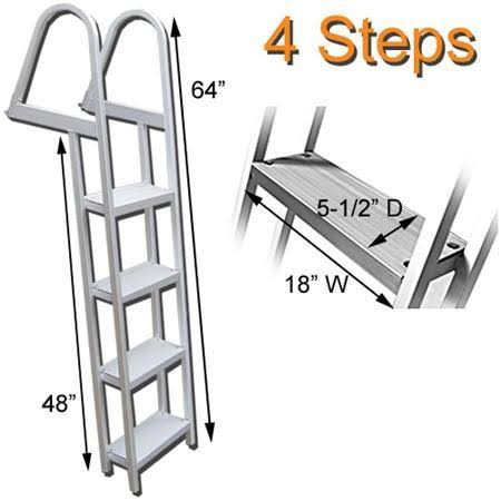 Heavy Duty Aluminum 4 Step Removable Boarding Ladder E241483