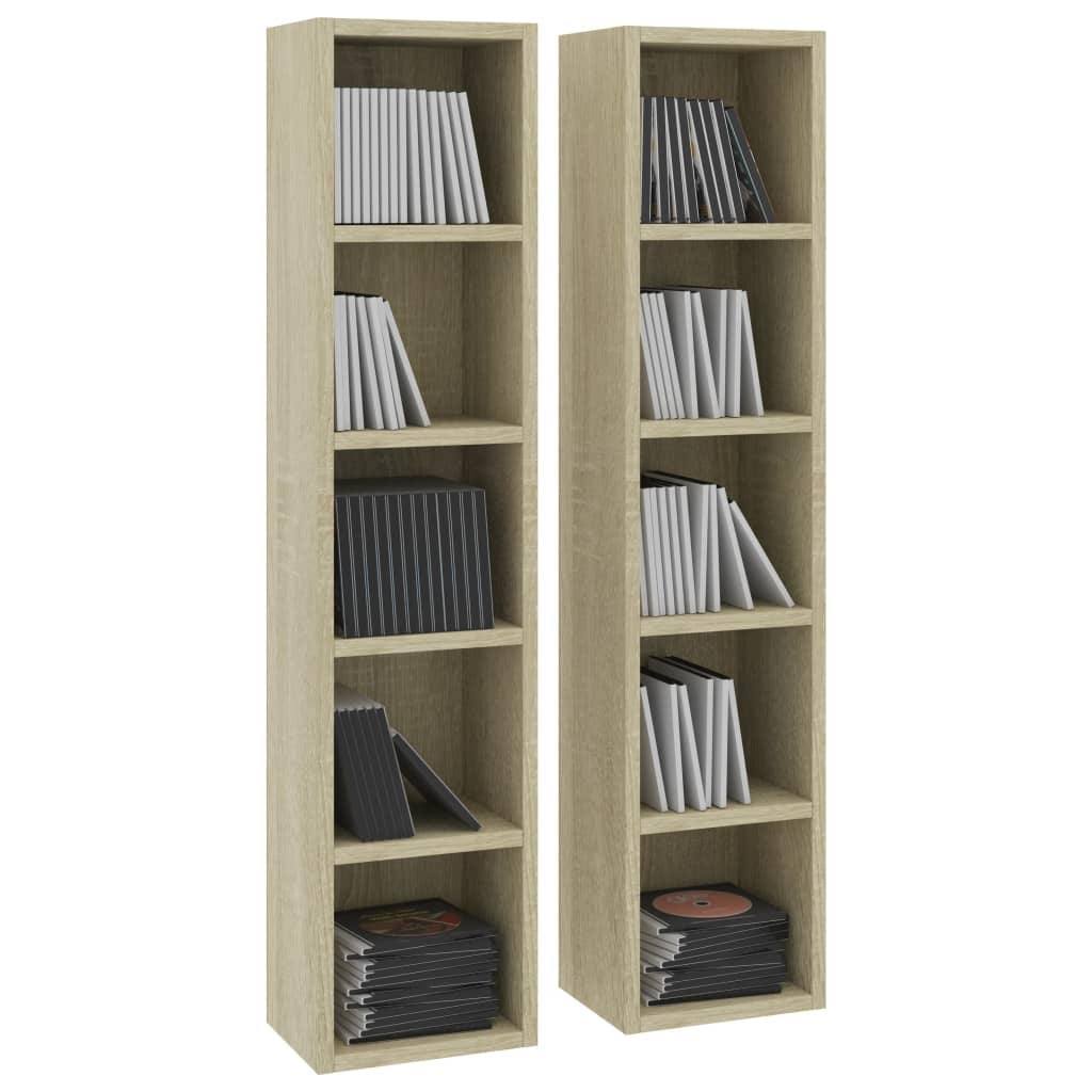 2 Pcs Sonoma Oak CD Cabinets T732