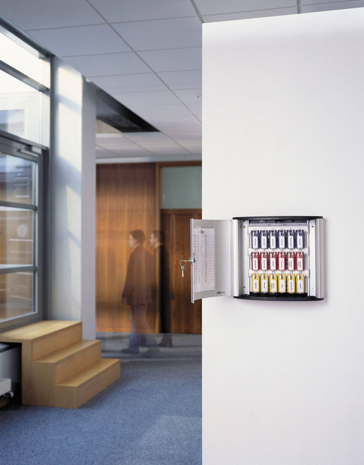 Locking Key Cabinet, 54-Key, Brushed Aluminum, Silver M261949