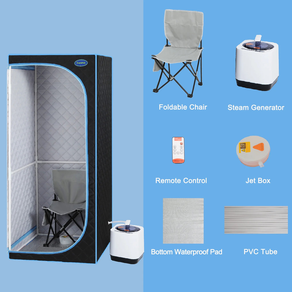 Portable Full Body Steam Sauna Tent with Folding Chair Y5760