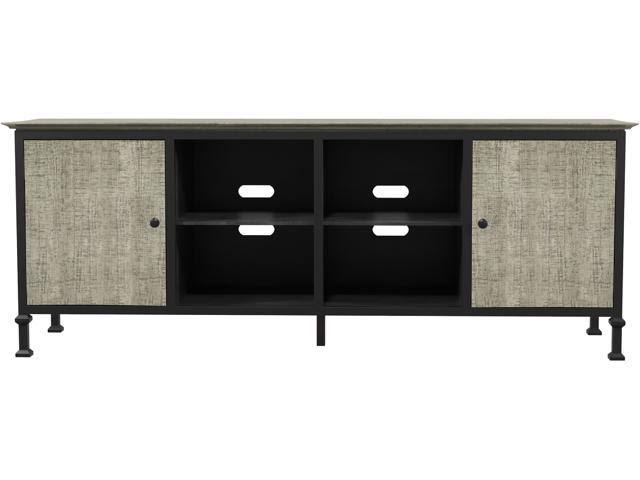 Industrial Wood 72-Inch TV Stand in Weathered Oak K245615