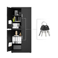 Black Metal Storage Cabinet with Wheels V362924