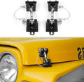 Black Locking Hood Latch Kit for Jeep Wrangler TJ, Pack of 2 O1670
