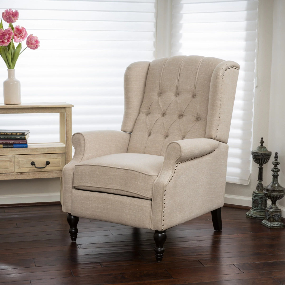 Button-tufted Reclining Club Chair C2584