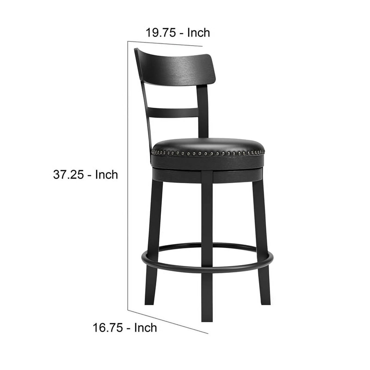 Solid Wood Counter Height Barstool Set of 3 P389