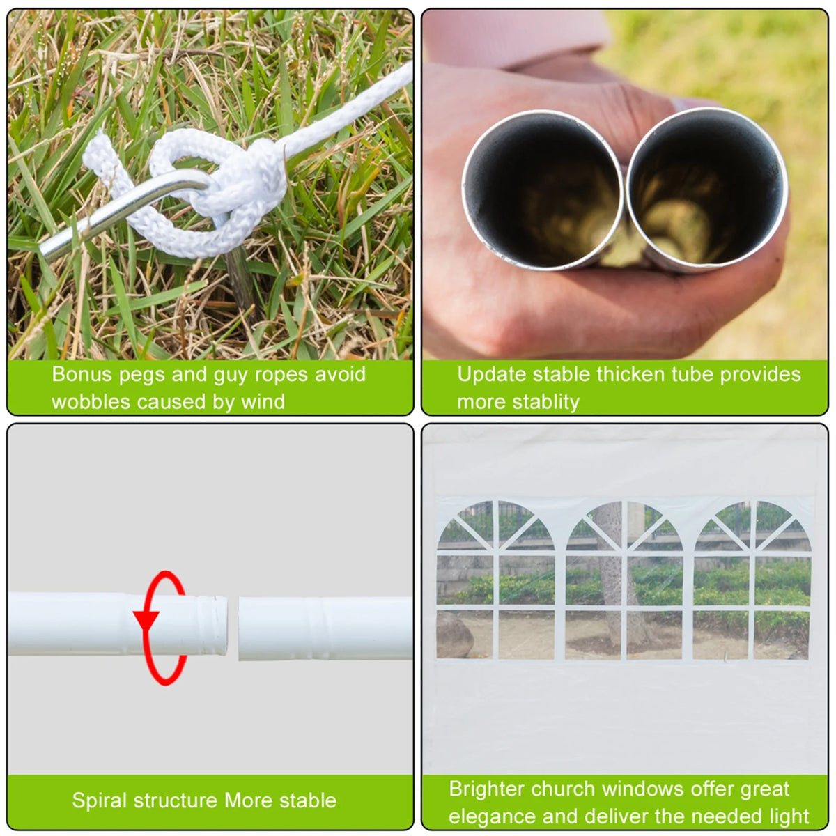 3 x 3m White Waterproof Tent M308182