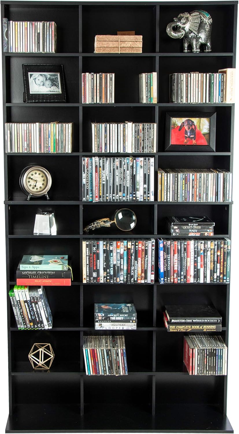 Black Media Storage Tower Cabinet K54130