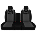 Black and Charcoal Front and Rear Seat Covers Z152733