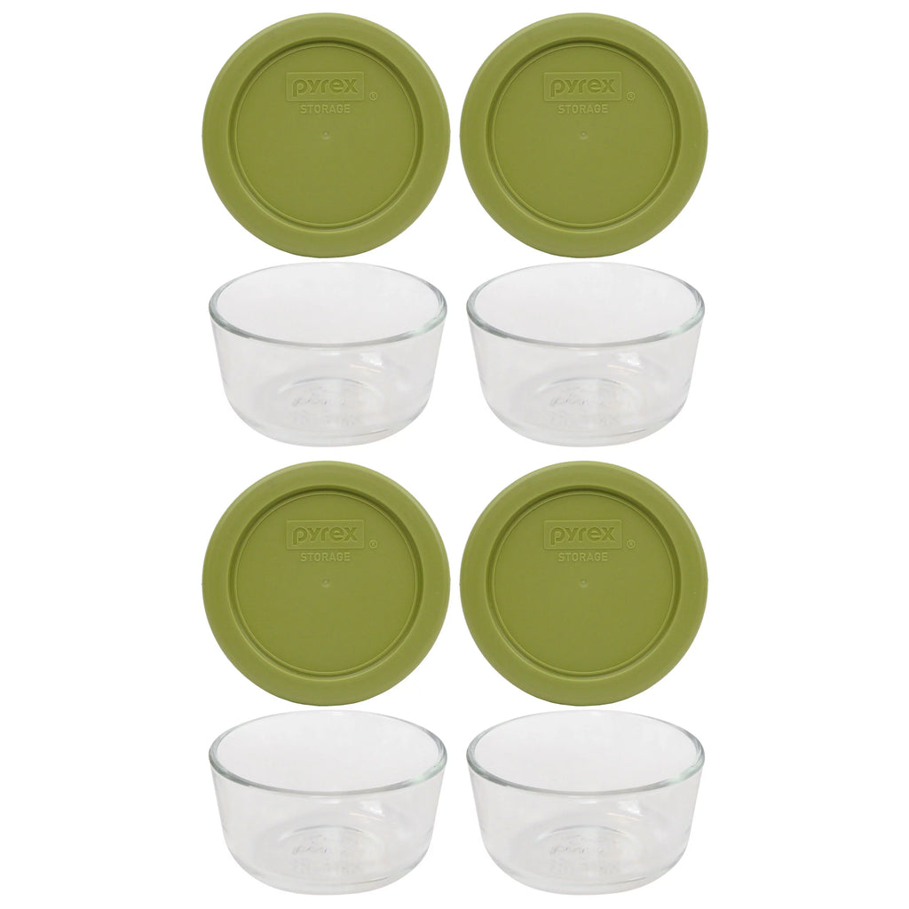 1-Cup Clear Round Glass Food Storage Bowl with Lid 4-Pack P607