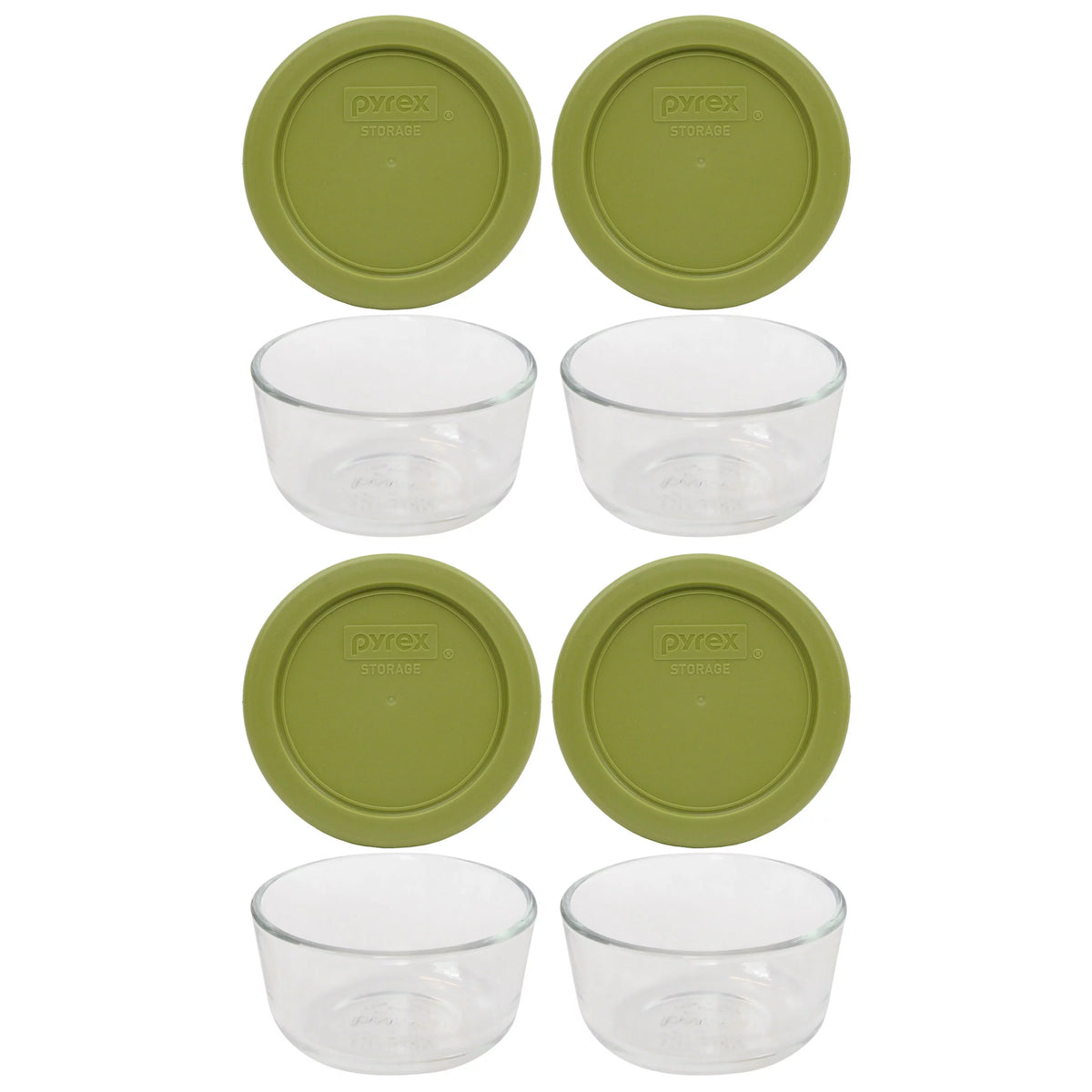 1-Cup Clear Round Glass Food Storage Bowl with Lid 4-Pack P607