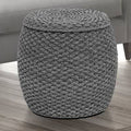 Gray Oval Storage Ottoman S334063